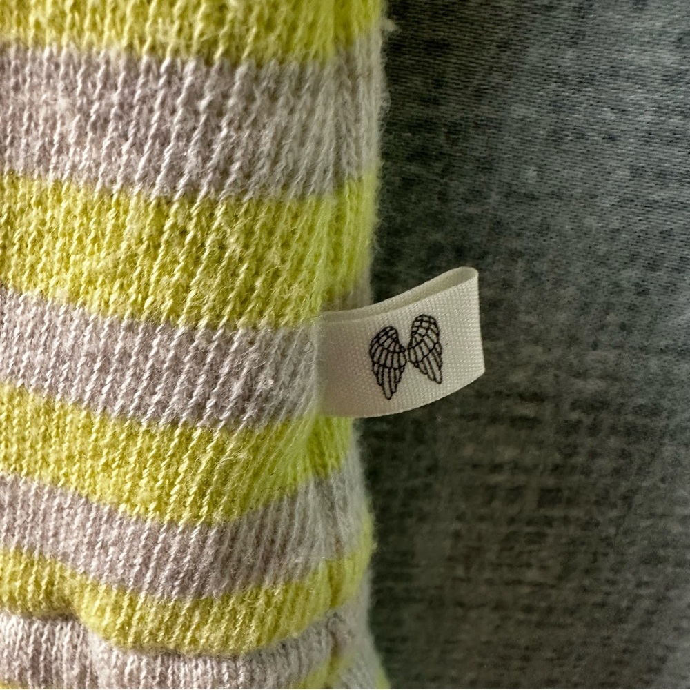 Victoria's Secret Striped Terry Knit Mini Dress Yellow Grey Drawstring Waist L - Picture 5 of 10